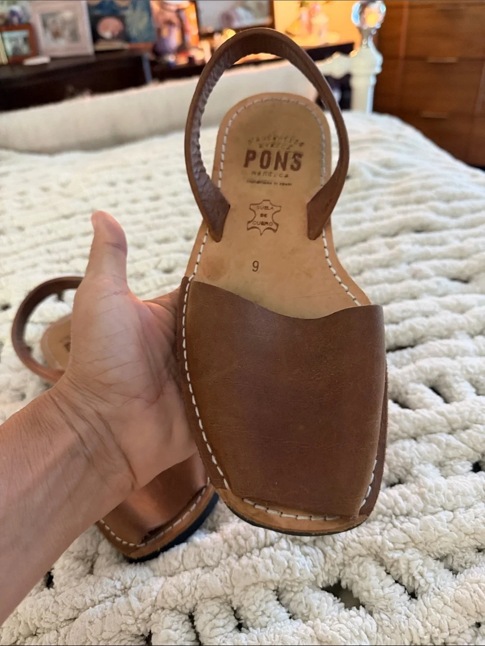 Pons Avarcas brown leather sandals